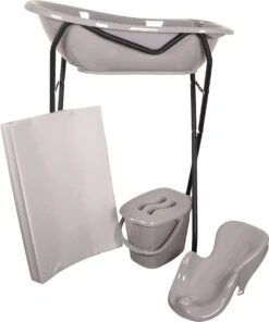 MamaLoes Lichtgrijs Badset Incl. Zwarte Badstandaard