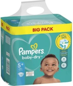 Pampers® Pampers Baby Dry + Maat 5+ ( 12-17 Kg), 56 Stuks