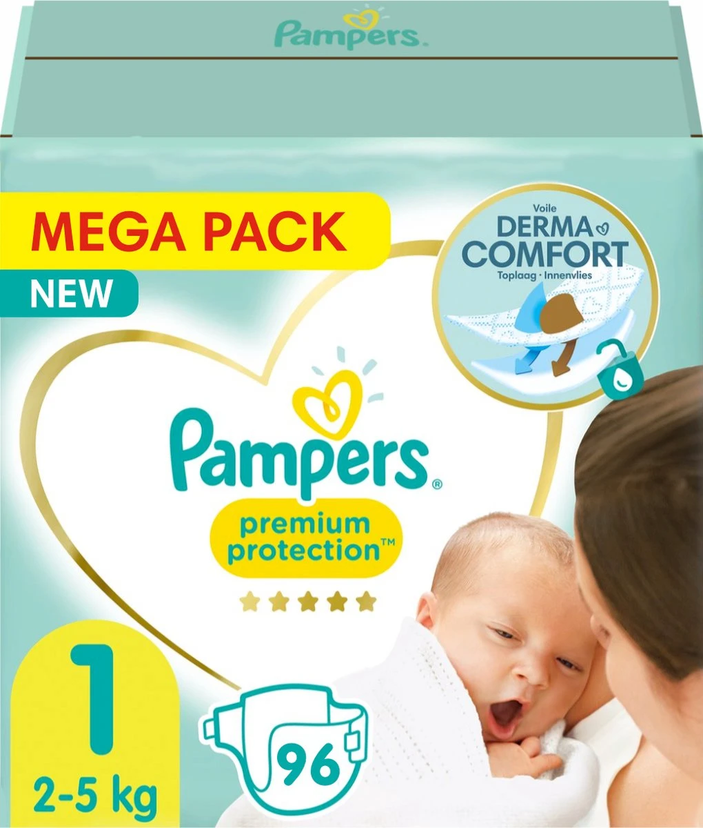 Pampers® Pampers Premium Protection Luiers - Maat 1 - 2 Tot 5kg - 96 Stuks 3 Pampers® Pampers Premium Protection Luiers - Maat 1 - 2 Tot 5kg - 96 Stuks