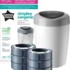 Tommee Tippee Simplee Sangenic Luieremmer, Milieuvriendelijker Systeem, Inclusief 6 Navulcassettes Met Duurzaam Geproduceerde Antibacteriële GREENFILM, Grijs 1 Tommee Tippee Simplee Sangenic Luieremmer, Milieuvriendelijker Systeem, Inclusief 6 Navulcassettes Met Duurzaam Geproduceerde Antibacteriële GREENFILM, Grijs -Winkel Voor Babyverzorgingsproducten 1021x1200