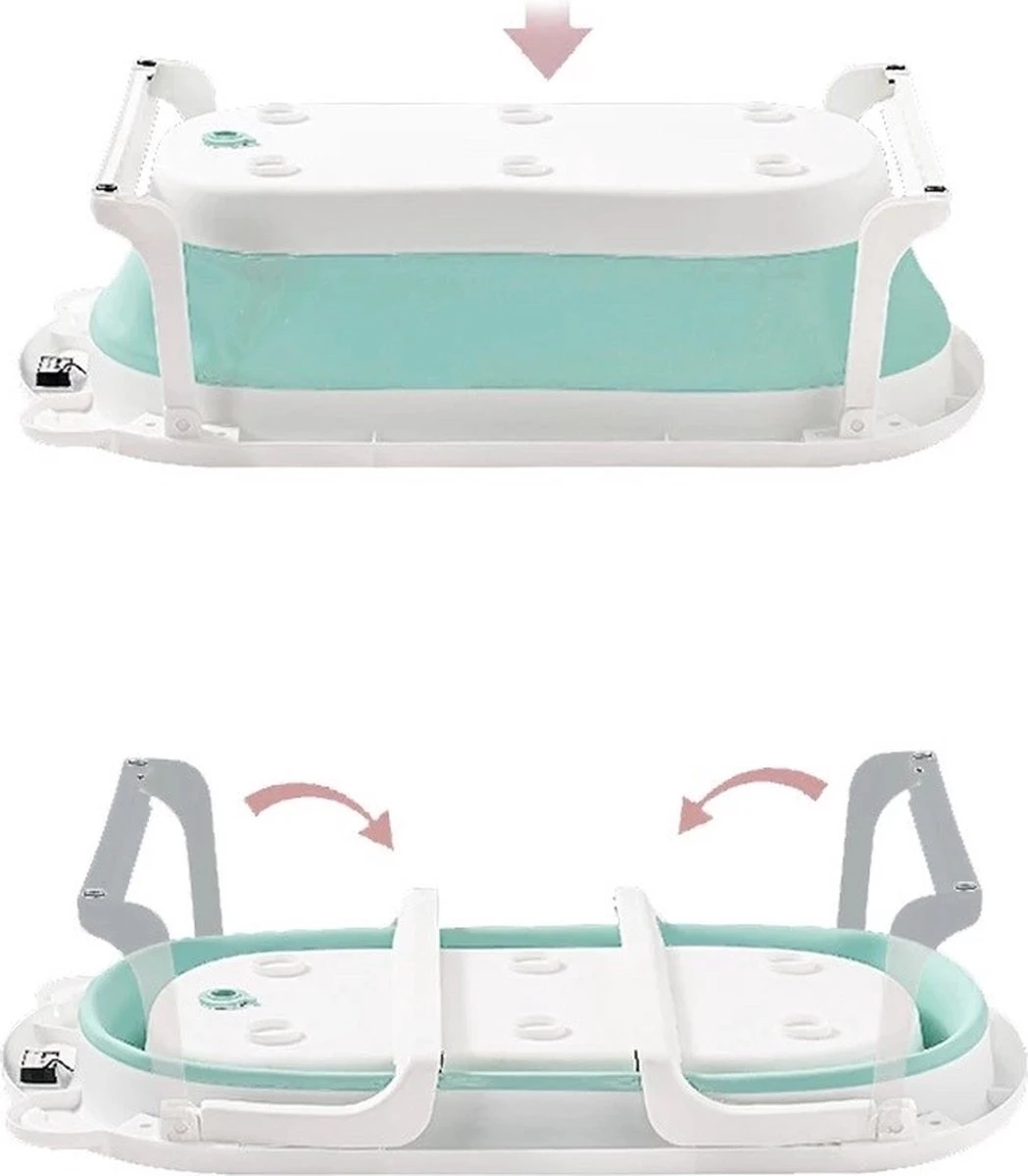 Babybadje - Laychee - Gratis Kussen - 4 In 1 - Peuterbadje - Opvouwbaar - Thermometer - Lichtgewicht - Inklapbaar - Blauw 6 Babybadje - Laychee - Gratis Kussen - 4 In 1 - Peuterbadje - Opvouwbaar - Thermometer - Lichtgewicht - Inklapbaar - Blauw - Afbeelding 4