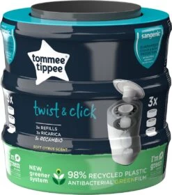 Tommee Tippee Twist & Click Milieuvriendelijke Luieremmer Navulling - Duurzaam Geproduceerde Greenfilm - 3 Stuks -Winkel Voor Babyverzorgingsproducten 1059x1200 1