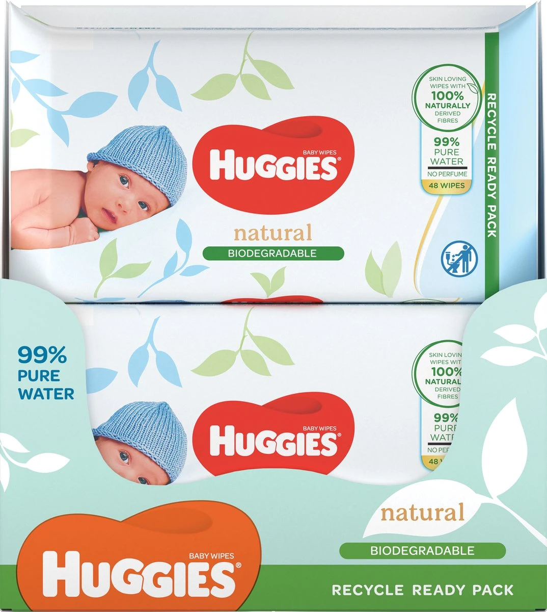 Huggies Billendoekjes - Biologisch Afbreekbaar - 100% Plasticvrij - 18 X 48 Stuks - 864 Doekjes 4 Huggies Billendoekjes - Biologisch Afbreekbaar - 100% Plasticvrij - 18 X 48 Stuks - 864 Doekjes - Afbeelding 2