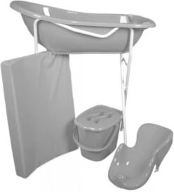 MamaLoes Lichtgrijs Badset Incl. Witte Badstandaard