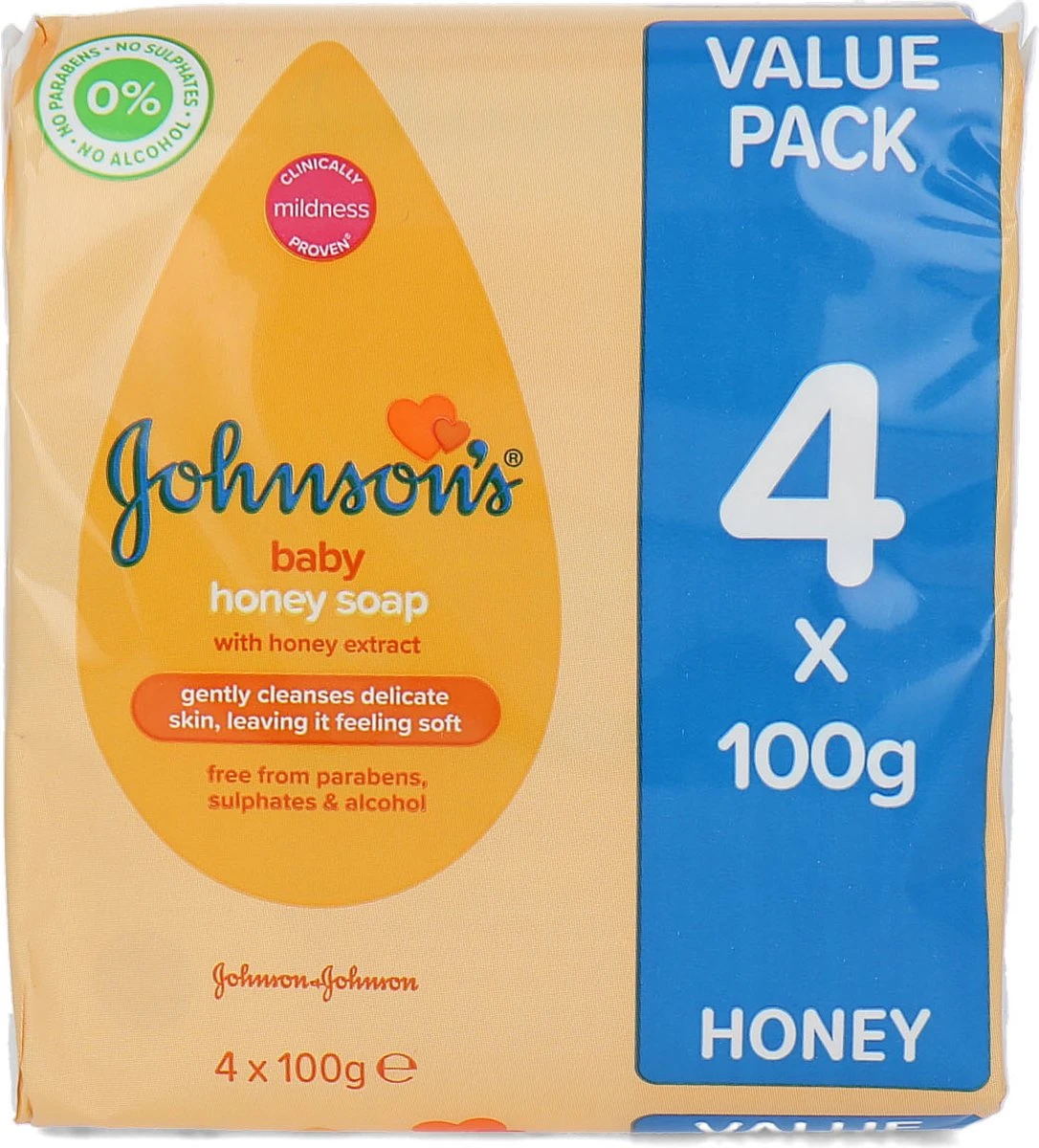 Johnson's Baby Honey Soap - 100 Gram (4 Stuks) 3 Johnson's Baby Honey Soap - 100 Gram (4 Stuks)
