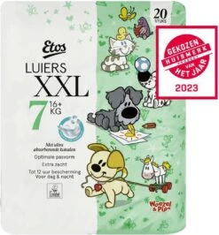 Etos Woezel & Pip Luiers XXL Maat 7 - 16+ Kg - 60 Stuks (3x20 Stuks)