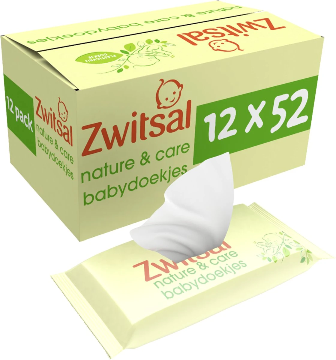 Zwitsal Billendoekjes Nature & Care Alcoholvrij - Plasticvrij - 624 Doekjes - Voordeelverpakking 4 Zwitsal Billendoekjes Nature & Care Alcoholvrij - Plasticvrij - 624 Doekjes - Voordeelverpakking - Afbeelding 2