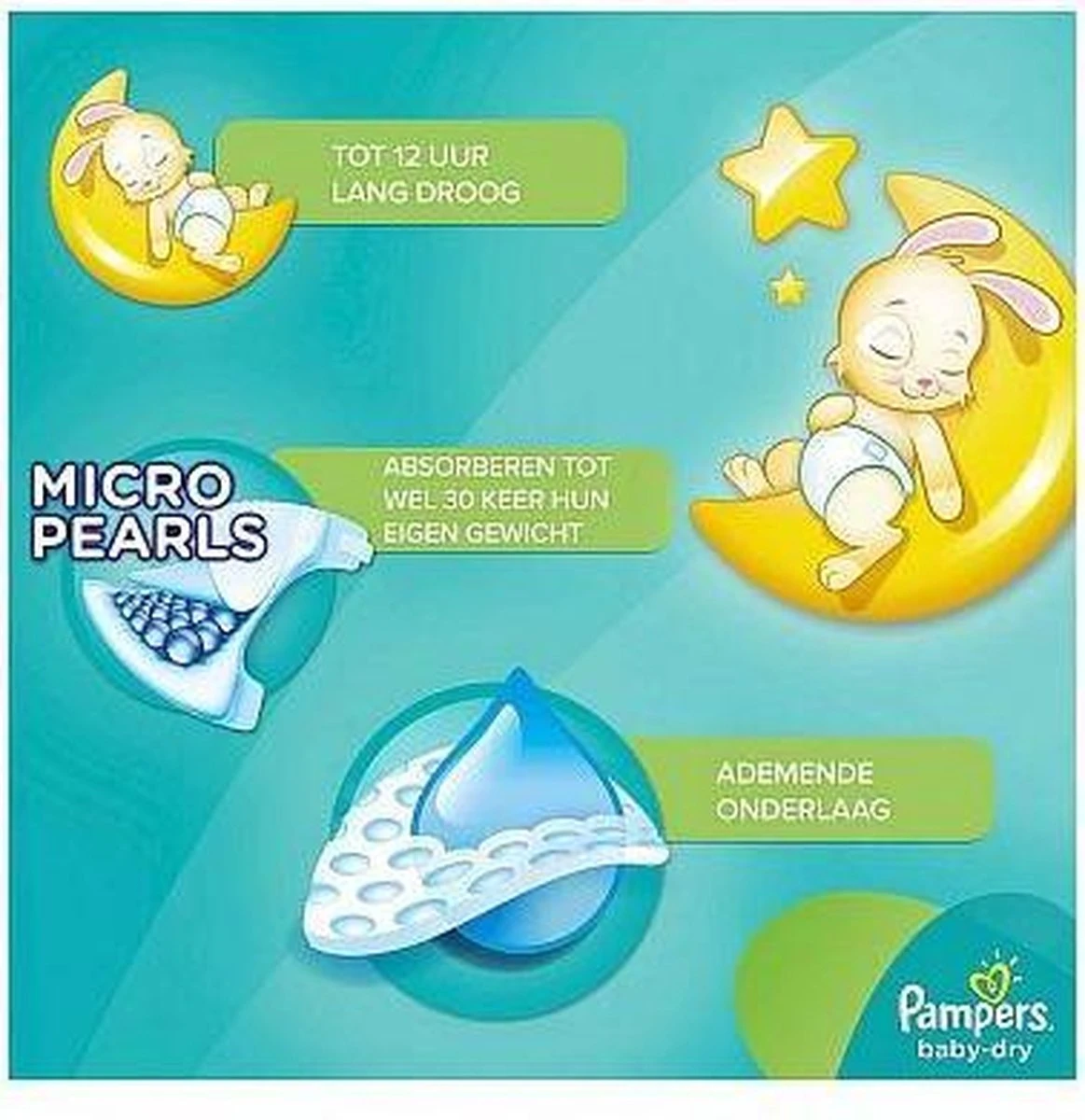 Pampers® Pampers Baby Dry Luiers - Maat 3 - 6 Tot 10kg -136 Stuks 5 Pampers® Pampers Baby Dry Luiers - Maat 3 - 6 Tot 10kg -136 Stuks - Afbeelding 3