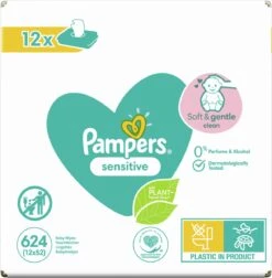 Pampers® Pampers - Sensitive - Billendoekjes - 1248 Doekjes - 24 X 52 -Winkel Voor Babyverzorgingsproducten 1177x1200