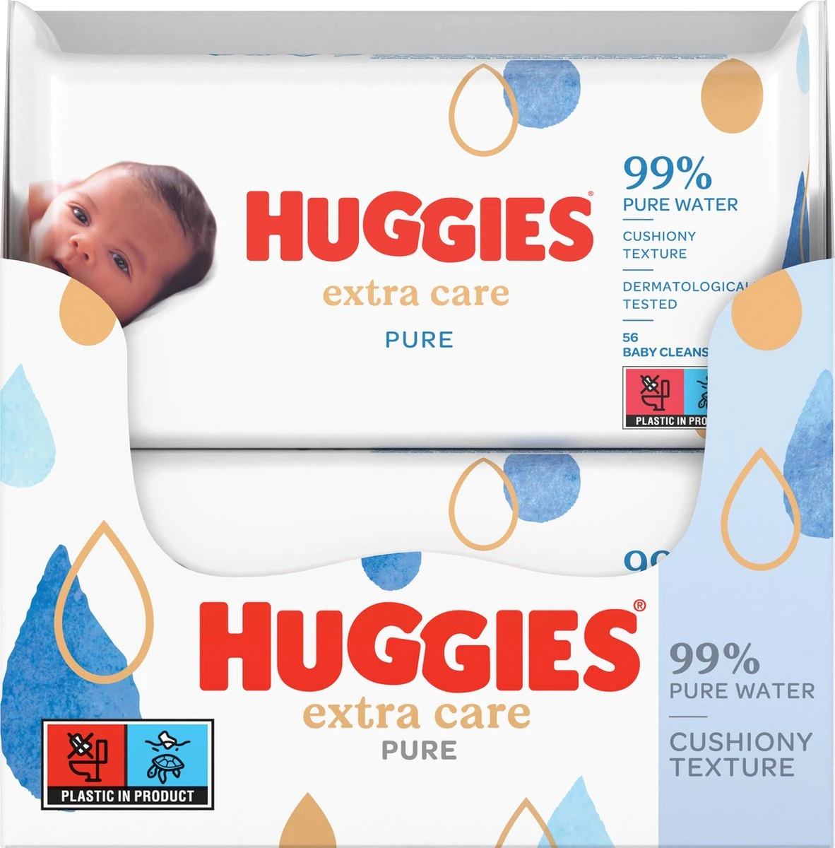 Huggies Billendoekjes - Pure Extra Care - 8 X 56 Stuks - 448 Doekjes - Voordeelverpakking 4 Huggies Billendoekjes - Pure Extra Care - 8 X 56 Stuks - 448 Doekjes - Voordeelverpakking - Afbeelding 2