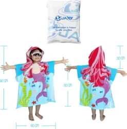JAXY Badcape Baby - Badcape - Baby Badjas - Omslagdoek - Omslagdoek - Baby Handdoek Met Capuchon - Strandhanddoek - Badponcho - Poncho Handdoek - Microfiber - 60x90cm - Paarse Zeemeermin -Winkel Voor Babyverzorgingsproducten 1183x1200 5