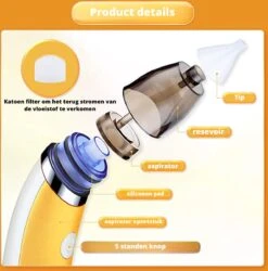 Premium Elektrische Oplaadbare Neus Reiniger Voor Baby En Kinderen - Inclusief Oplader, Handleiding En Batterijen - Hygiënische Neusreiniger - Baby Aspirator - Neuszuiger - Baby Neuspompje - Toetenveger - Baby Neusreiniger - Geel - Neusspoeler -Winkel Voor Babyverzorgingsproducten 1187x1200 7