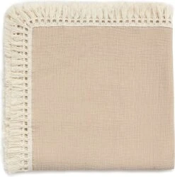 Hydrofiele Doek XL Met Franjes - 120x120 Cm - Taupe -Winkel Voor Babyverzorgingsproducten 1191x1200 23