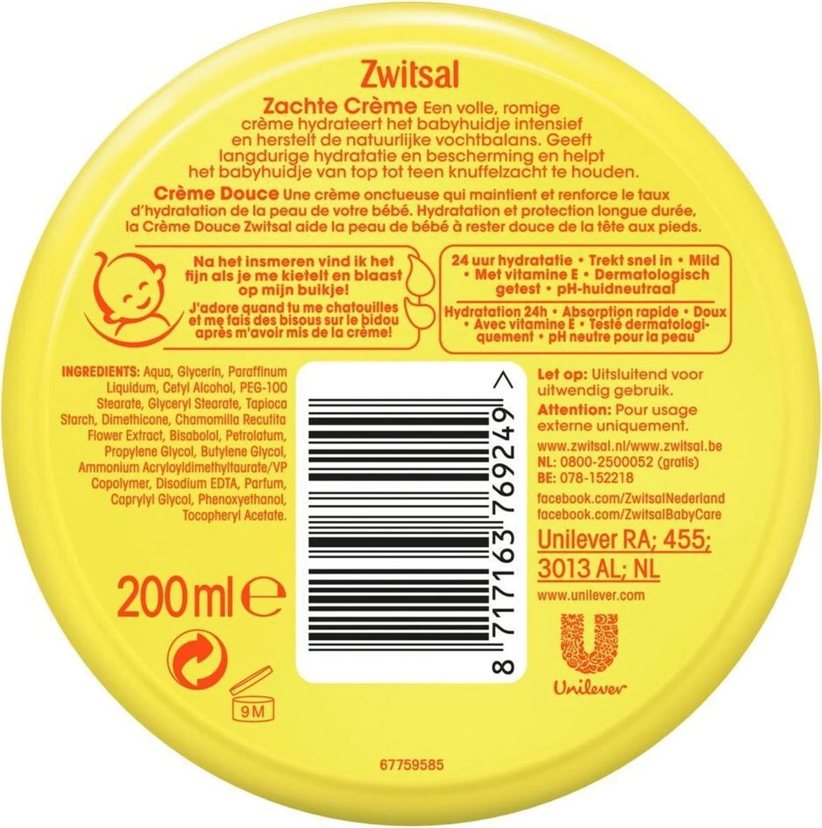 Zwitsal Zachte Creme Baby - Huidvriendelijke PH - 200 Ml 9 Zwitsal Zachte Creme Baby - Huidvriendelijke PH - 200 Ml - Afbeelding 7