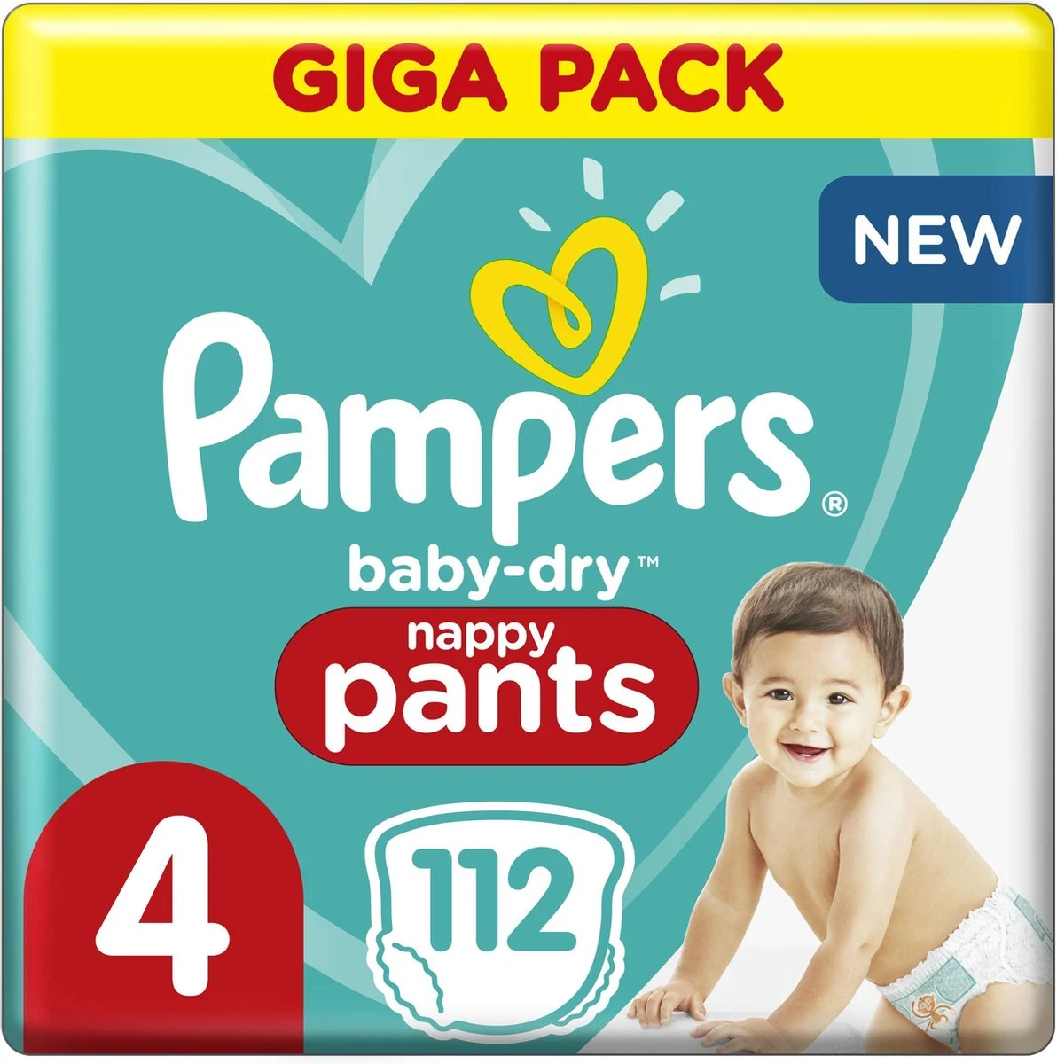 Pampers® Pampers Baby-Dry Pants - Maat 4 (9kg-15kg) - 112 Luierbroekjes - Giga Pack 3 Pampers® Pampers Baby-Dry Pants - Maat 4 (9kg-15kg) - 112 Luierbroekjes - Giga Pack