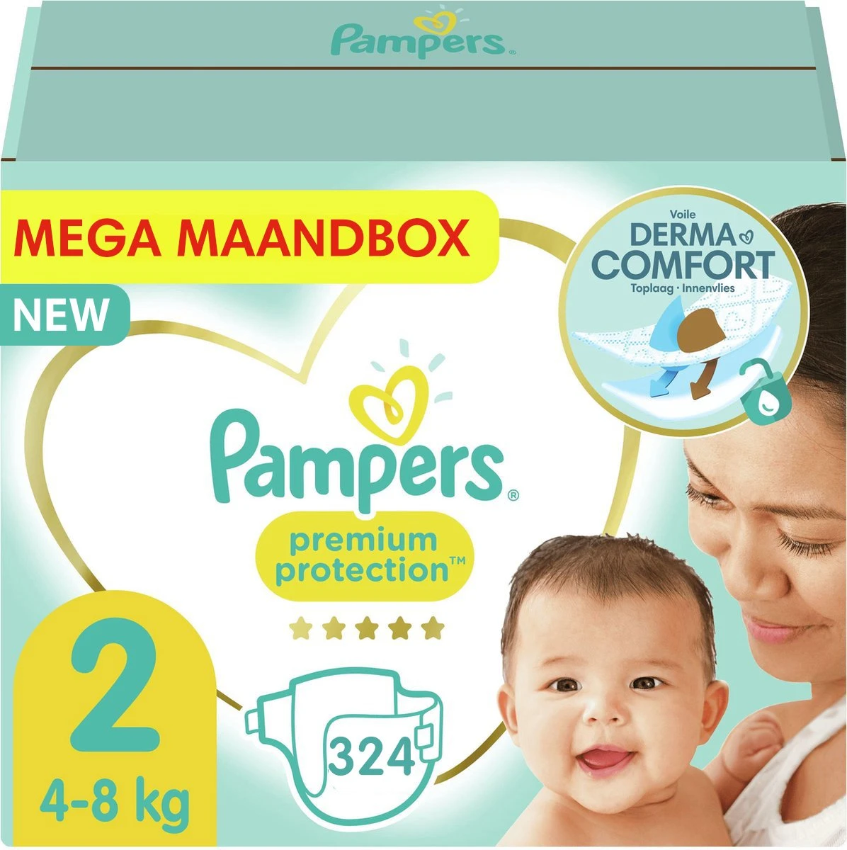 Pampers® Pampers - Premium Protection - Maat 2 - Mega Maandbox - 324 Luiers 3 Pampers® Pampers - Premium Protection - Maat 2 - Mega Maandbox - 324 Luiers