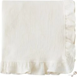Hydrofiele Doeken - Hydrofiele Doek 2 Laags - Gebroken Wit - Ruffle - Off White - 120x120cm - Katoen En Bamboe - Hydrofiele Doek Ruffle - Swaddle - Hydrofiele Doeken Ruffle - Hydrofiele Doek Ruffle XL - Emmailloter - Kraamcadeau