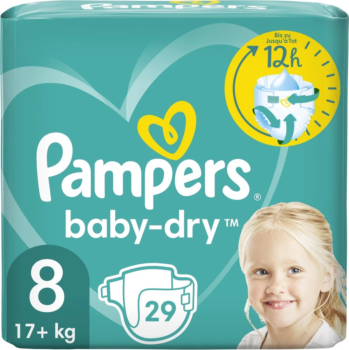 Pampers® Pampers - Baby Dry - Maat 8 - Mega Maandbox - 232 Luiers 10 Pampers® Pampers - Baby Dry - Maat 8 - Mega Maandbox - 232 Luiers - Afbeelding 8