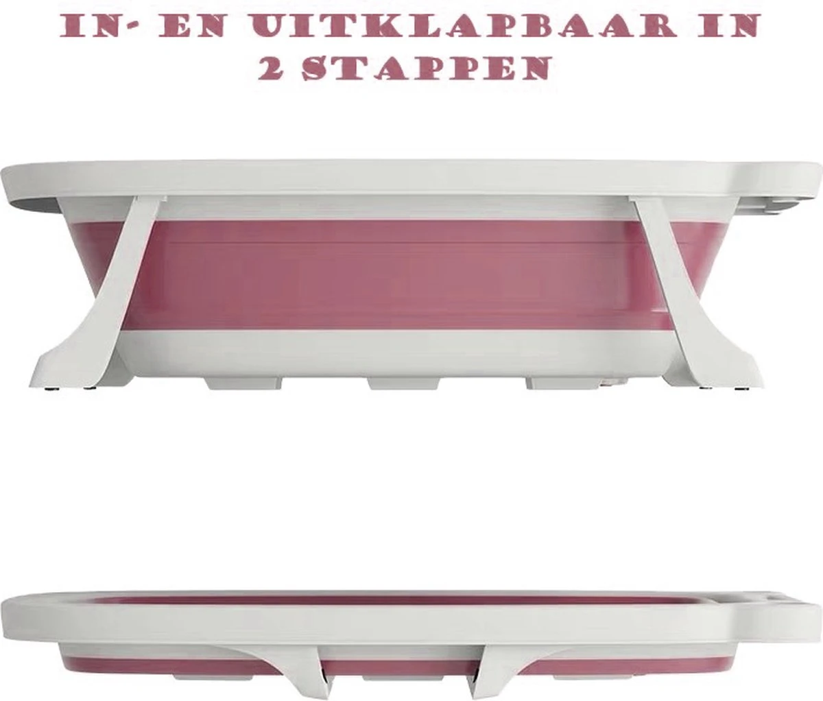 Babybadje - Peuterbadje - Opvouwbaar - Incl. Baby Badkussen - 84 Cm Lang - 0 Tot 3 Jaar - Roze 6 Babybadje - Peuterbadje - Opvouwbaar - Incl. Baby Badkussen - 84 Cm Lang - 0 Tot 3 Jaar - Roze - Afbeelding 4