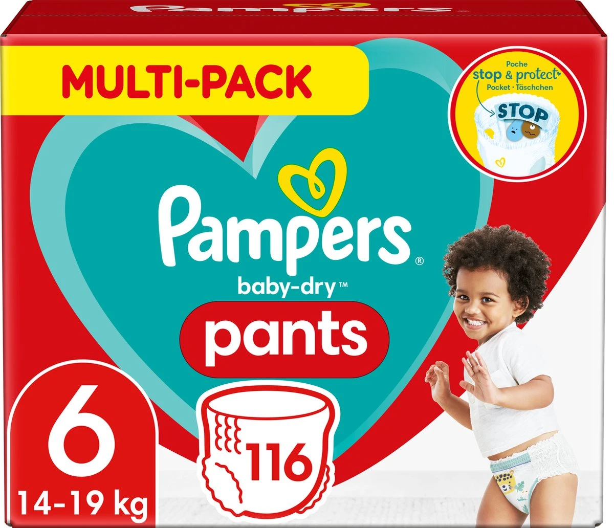 Pampers® Pampers Baby-Dry Pants Luierbroekjes - Maat 6 (14-19 Kg) - 116 Stuks - Multi-Pack 3 Pampers® Pampers Baby-Dry Pants Luierbroekjes - Maat 6 (14-19 Kg) - 116 Stuks - Multi-Pack