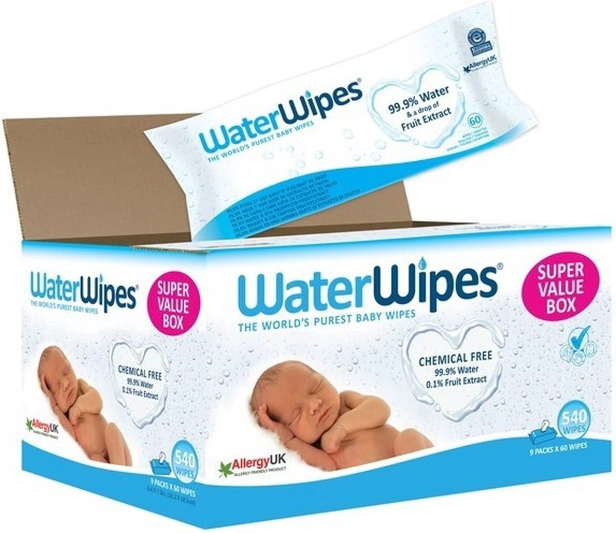 WaterWipes Billendoekjes Bio - 9 X 60 Stuks - 540 Doekjes 11 WaterWipes Billendoekjes Bio - 9 X 60 Stuks - 540 Doekjes - Afbeelding 9