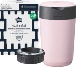 Tommee Tippee Milieuvriendelijke Twist & Click Luieremmer - Met 1 Navulcassette - Roze -Winkel Voor Babyverzorgingsproducten 1200x1056 1