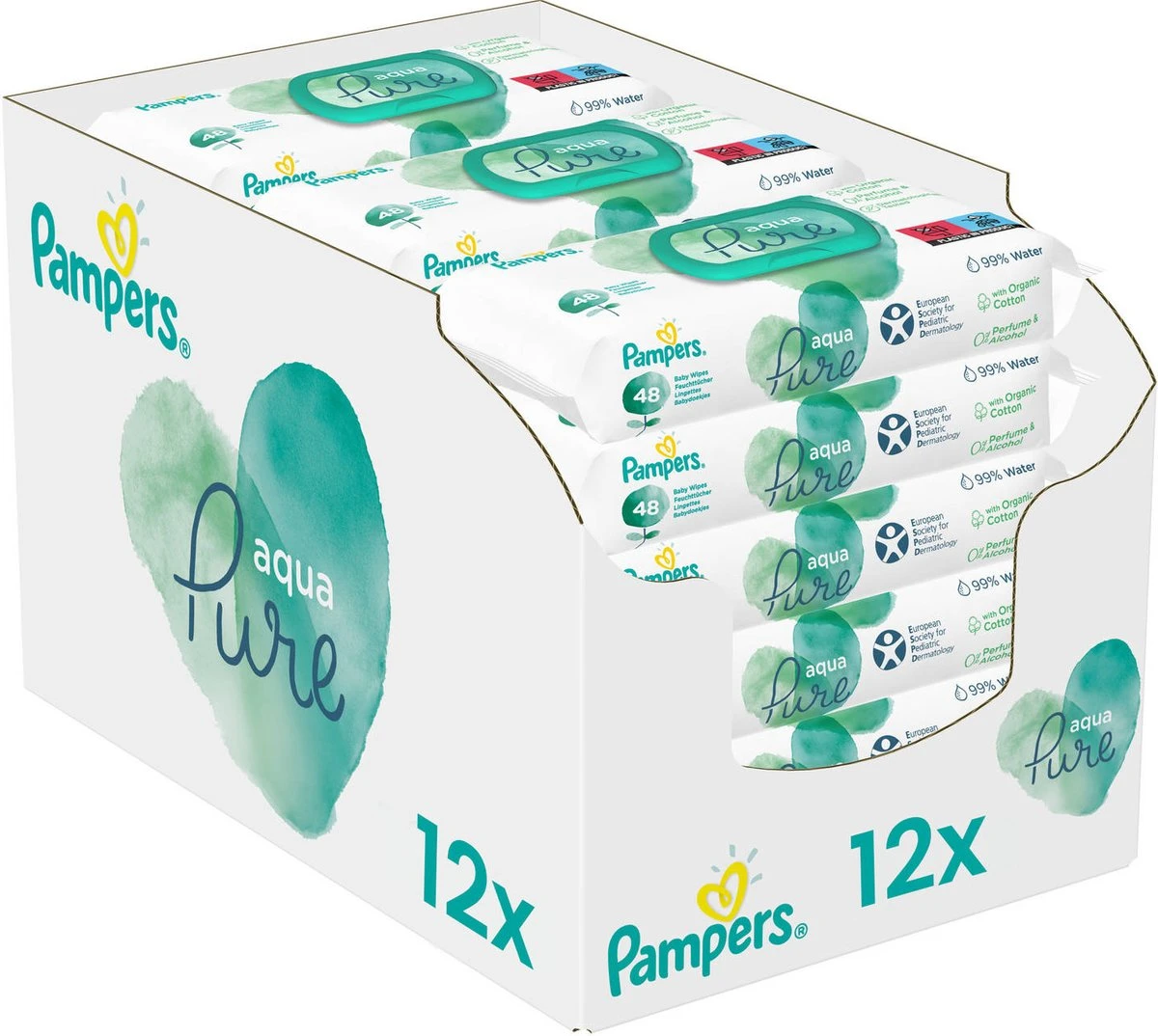 Pampers® Pampers Aqua Pure Billendoekjes - 576 Doekjes 3 Pampers® Pampers Aqua Pure Billendoekjes - 576 Doekjes