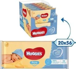Huggies - Pure - Billendoekjes - 1120 Babydoekjes - 20 X 56 -Winkel Voor Babyverzorgingsproducten 1200x1081 1
