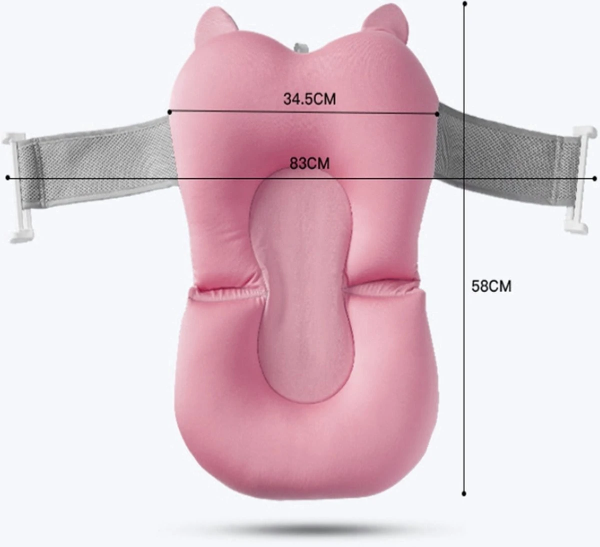 Babybadje - Peuterbadje - Opvouwbaar - Incl. Baby Badkussen - 84 Cm Lang - 0 Tot 3 Jaar - Roze 9 Babybadje - Peuterbadje - Opvouwbaar - Incl. Baby Badkussen - 84 Cm Lang - 0 Tot 3 Jaar - Roze - Afbeelding 7