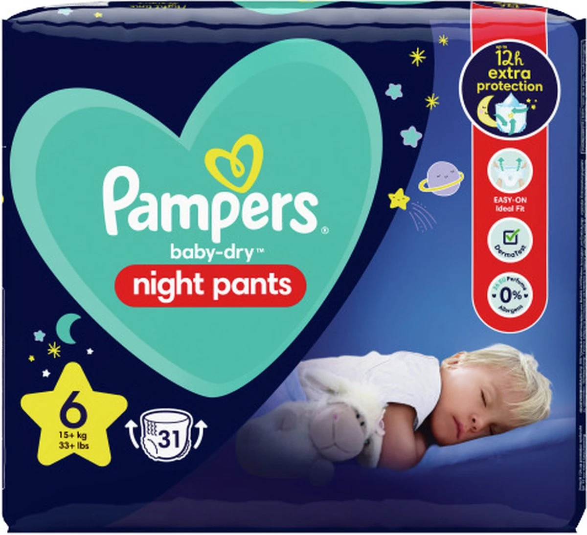 Pampers® Pampers Night Pants - Maat 6 (15kg+) - 31 Luierbroekjes - Nachtluiers 3 Pampers® Pampers Night Pants - Maat 6 (15kg+) - 31 Luierbroekjes - Nachtluiers