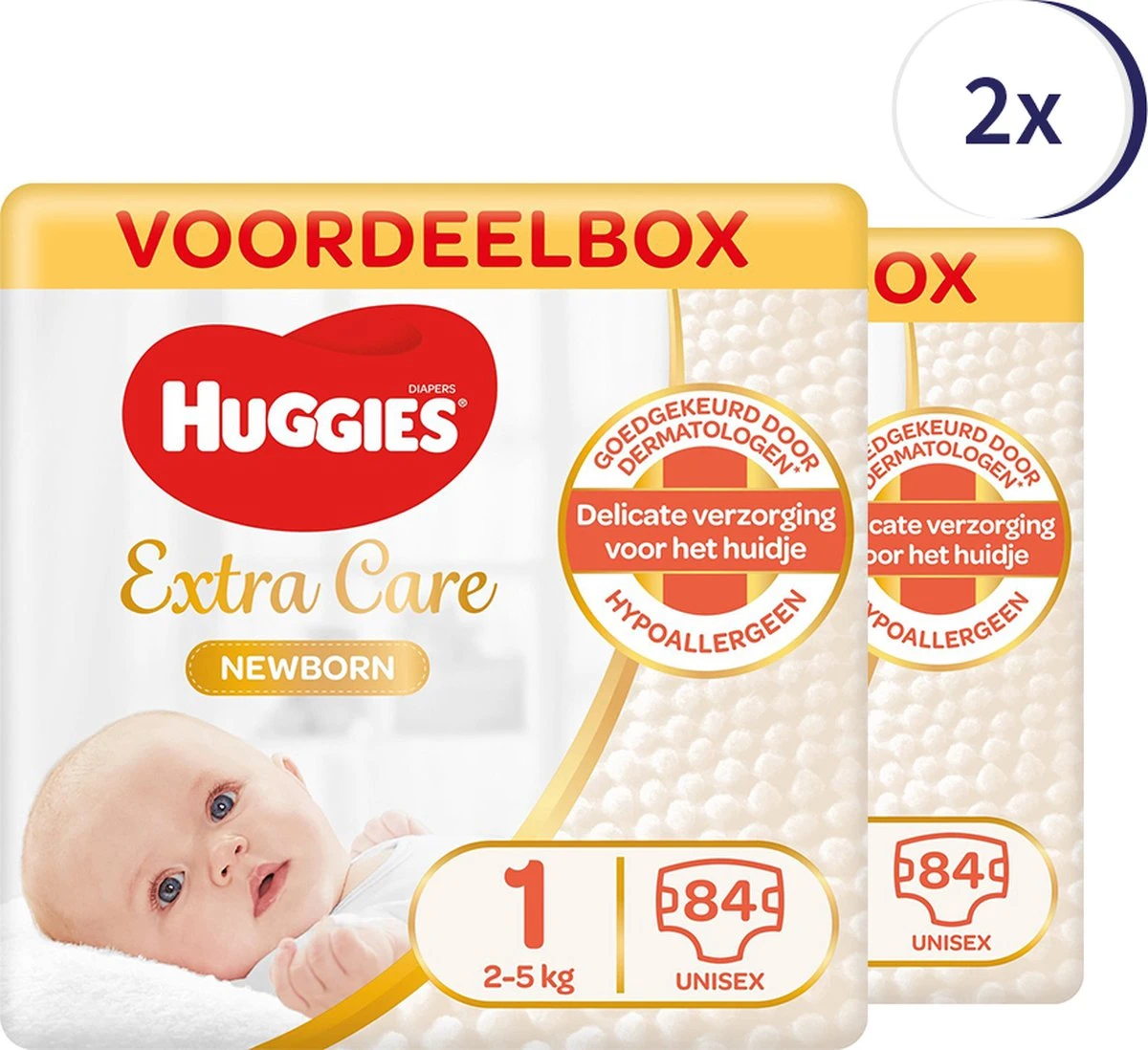 Huggies Luiers - Maat 1 (2 Tot 5 Kg) - 168 (8x21) Stuks - Newborn - Voordeelverpakking 3 Huggies Luiers - Maat 1 (2 Tot 5 Kg) - 168 (8x21) Stuks - Newborn - Voordeelverpakking