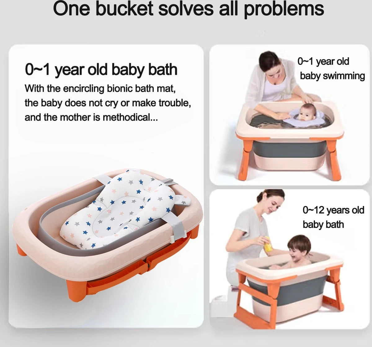 K IKIDO Babybadje - Bad Baby - Opvouwbare Babybadje - Babybadkuip - Met Steunkussen & Badkruk - Opvouwbaar Bad Kinderen - Bath Bucket - Oranje 6 K IKIDO Babybadje - Bad Baby - Opvouwbare Babybadje - Babybadkuip - Met Steunkussen & Badkruk - Opvouwbaar Bad Kinderen - Bath Bucket - Oranje - Afbeelding 4