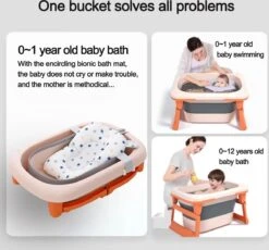 FOXSPORT Babybadje - Inklapbaar Bad - Bad Baby - Zitbad - Bath Bucket - Opvouwbaar Bad Kinderen - Baby Badje - Opvouwbaar Bad Baby - Opvouwbaar Bad - Baby Badkussen - Oranje -Winkel Voor Babyverzorgingsproducten 1200x1119 3