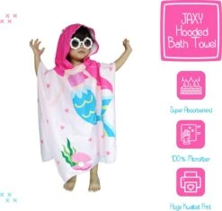 JAXY Badcape Baby - Badcape - Baby Badjas - Omslagdoek - Omslagdoek - Baby Handdoek Met Capuchon - Strandhanddoek - Badponcho - Poncho Handdoek - Microfiber - 60x90cm - Blauwe Zeemeermin -Winkel Voor Babyverzorgingsproducten 1200x1144 5