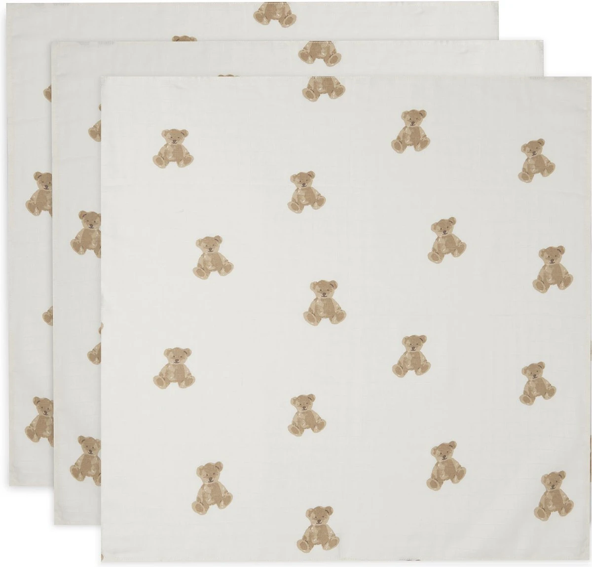 Jollein Hydrofiele Doek Small 70x70cm Teddy Bear - 3 Stuks 3 Jollein Hydrofiele Doek Small 70x70cm Teddy Bear - 3 Stuks