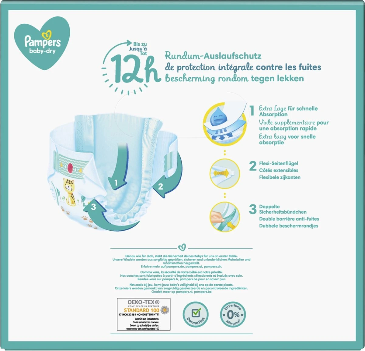Pampers® Pampers - Baby Dry - Maat 4+ - Mega Pack - 100 Luiers 6 Pampers® Pampers - Baby Dry - Maat 4+ - Mega Pack - 100 Luiers - Afbeelding 4