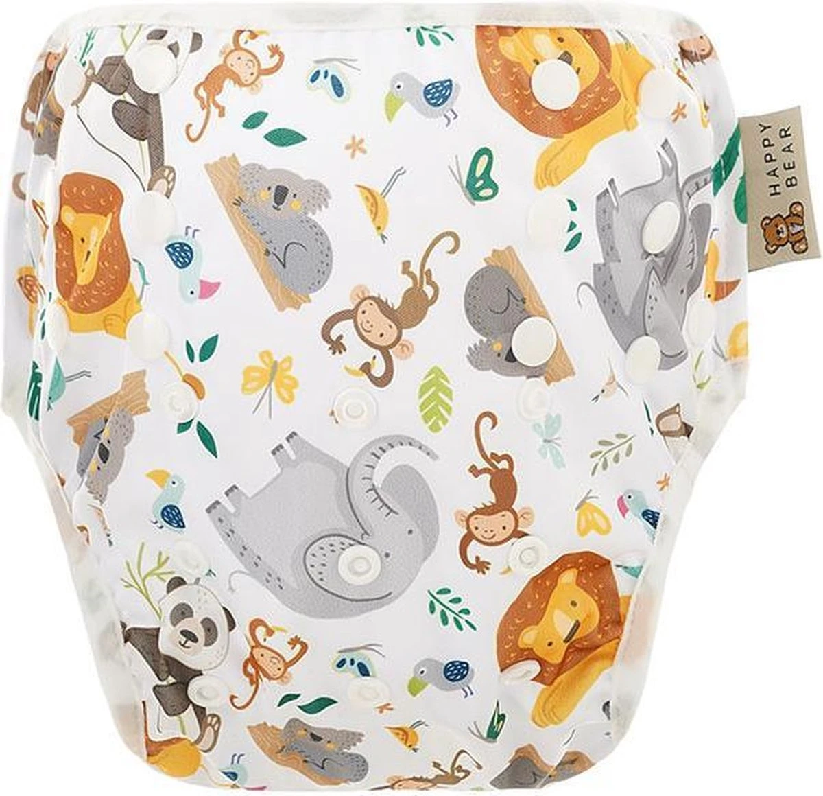 HappyBear - Zwemluier Wilde Dieren | 0-3 Jaar - Wasbaar - Onesize 3 HappyBear - Zwemluier Wilde Dieren | 0-3 Jaar - Wasbaar - Onesize