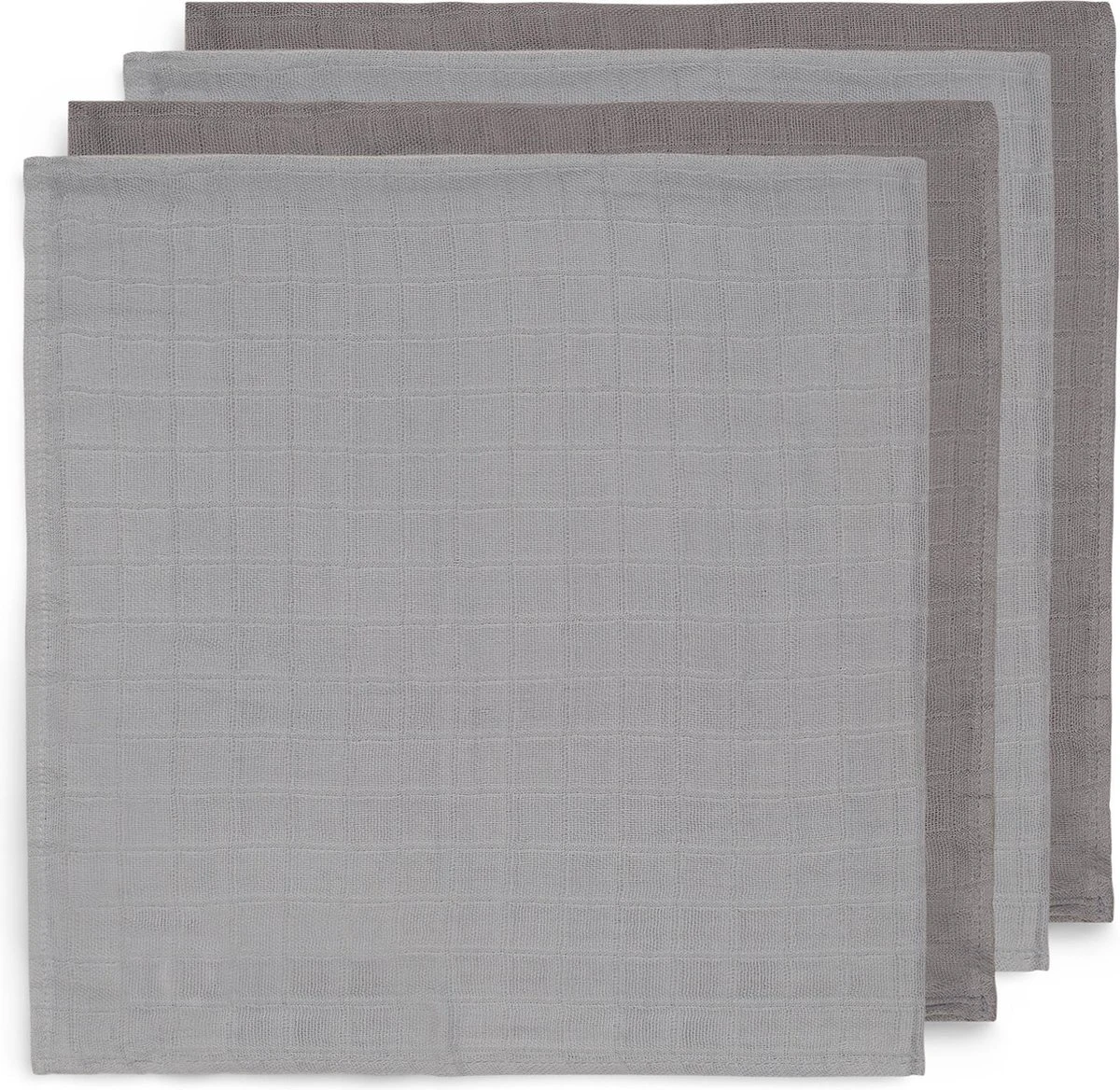 Jollein Hydrofiele Doek Small 70x70cm Bamboe Katoen - Storm Grey - 4 Stuks 3 Jollein Hydrofiele Doek Small 70x70cm Bamboe Katoen - Storm Grey - 4 Stuks