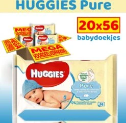 Huggies - Pure - Billendoekjes - 1120 Babydoekjes - 20 X 56 -Winkel Voor Babyverzorgingsproducten 1200x1170