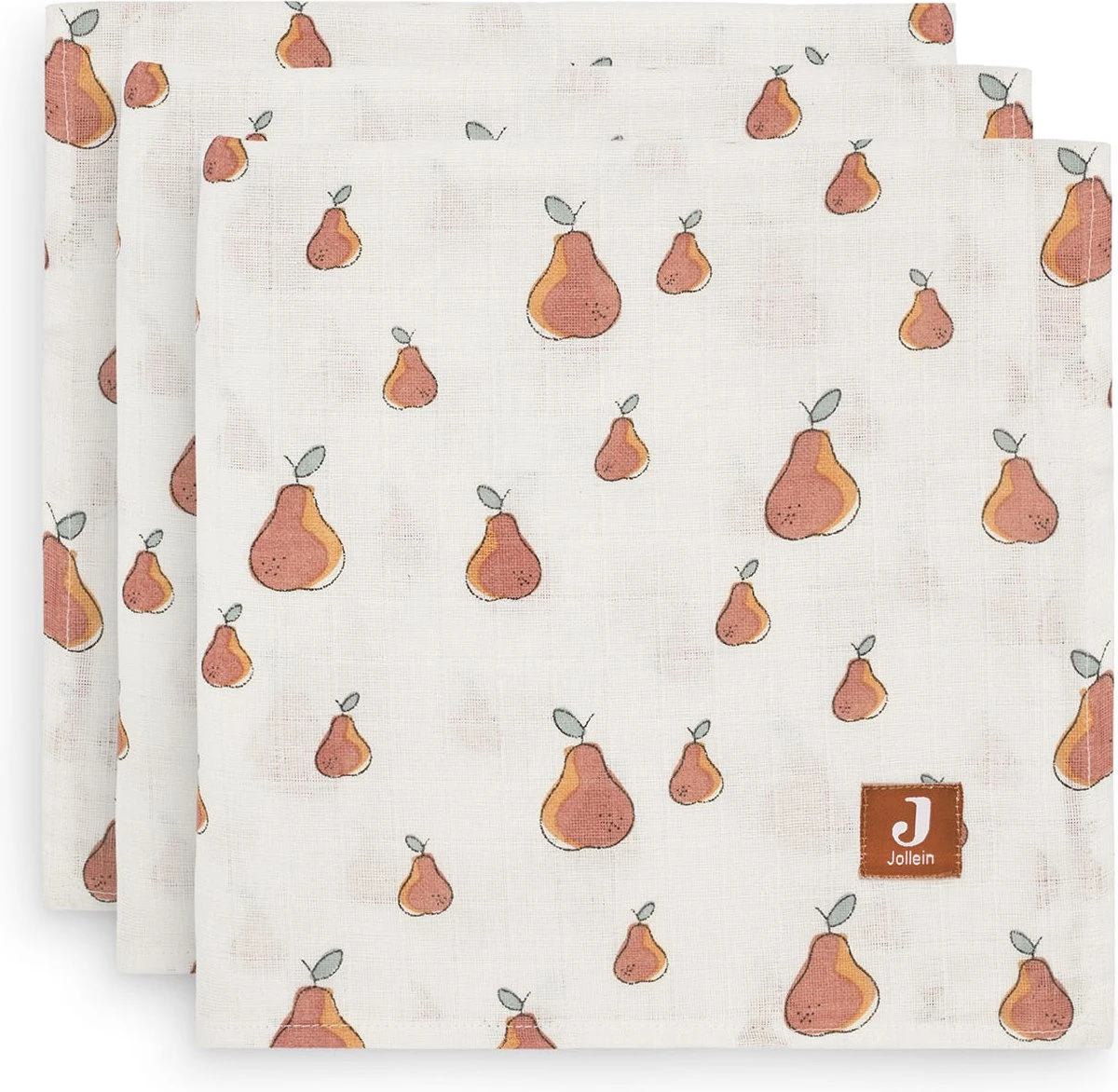 Jollein Hydrofiel Multidoek 70x70cm - Pear - 3 Stuks 3 Jollein Hydrofiel Multidoek 70x70cm - Pear - 3 Stuks