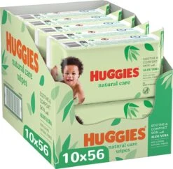 Huggies Billendoekjes - Natural Care - 10 X 56 Stuks - 560 Doekjes - Voordeelverpakking -Winkel Voor Babyverzorgingsproducten 1200x1176 3