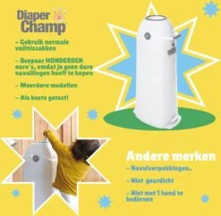 Luieremmer Large Zilver - Groot - Zonder Navulling - Geschikt Voor Pampers En Huggies - Stoma -Winkel Voor Babyverzorgingsproducten 1200x1177 12