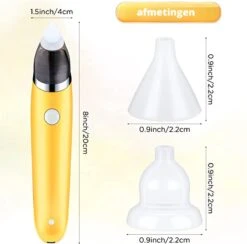 Premium Elektrische Oplaadbare Neus Reiniger Voor Baby En Kinderen - Inclusief Oplader, Handleiding En Batterijen - Hygiënische Neusreiniger - Baby Aspirator - Neuszuiger - Baby Neuspompje - Toetenveger - Baby Neusreiniger - Geel - Neusspoeler -Winkel Voor Babyverzorgingsproducten 1200x1185 9