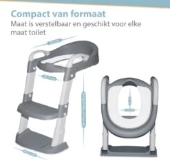 Merkloos Levlo Goods WC Verkleiner – WC Verkleiner Met Trapje – Toilettrainer – Verstelbaar – Incl. Handvaten - Grijs -Winkel Voor Babyverzorgingsproducten 1200x1186 2