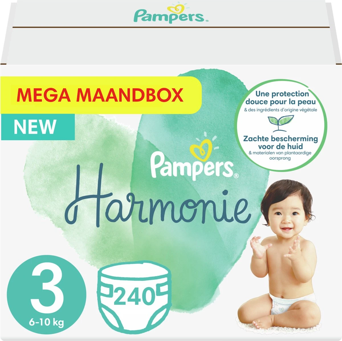 Pampers® Pampers - Harmonie / Pure - Maat 3 - Mega Maandbox- 240 Luiers 3 Pampers® Pampers - Harmonie / Pure - Maat 3 - Mega Maandbox- 240 Luiers