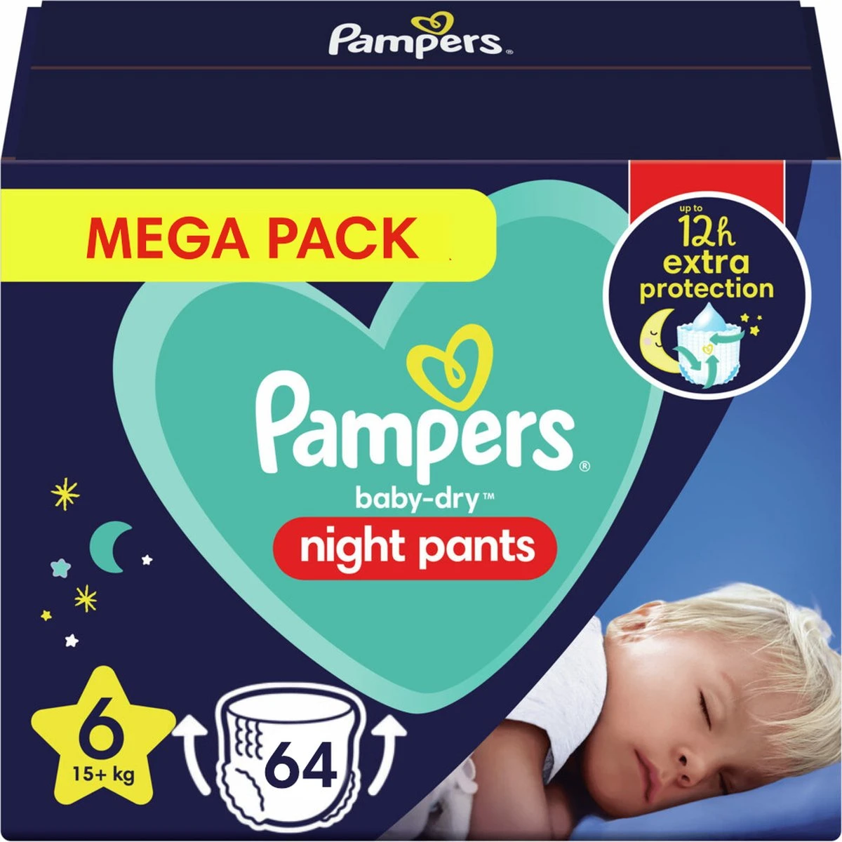 Pampers® Pampers - Night Pants - Maat 6 - Mega Pack - 64 Luierbroekjes 3 Pampers® Pampers - Night Pants - Maat 6 - Mega Pack - 64 Luierbroekjes