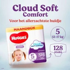 Huggies Luierbroekjes - Maat 5 (12 Tot 17 Kg) - Ultra Comfort - Unisex - 128 Stuks - Maandbox -Winkel Voor Babyverzorgingsproducten 1200x1200 1045