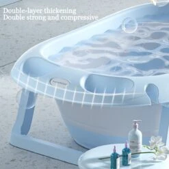 Baby Badje Opvouwbaar - 3 In 1 Opvouwbaar - Multifunctioneel - Inclusief Badkussen - Babybadje - Babybad - Peuterbadje 83 × 48 × 23,5 Cm - Blauw -Winkel Voor Babyverzorgingsproducten 1200x1200 1234