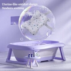 Baby Badje Opvouwbaar - 3 In 1 Opvouwbaar - Opbergmand - Inclusief Badkussen - Babybadje - Peuterbadje 83 × 48 × 23,5 Cm - Purper -Winkel Voor Babyverzorgingsproducten 1200x1200 1258