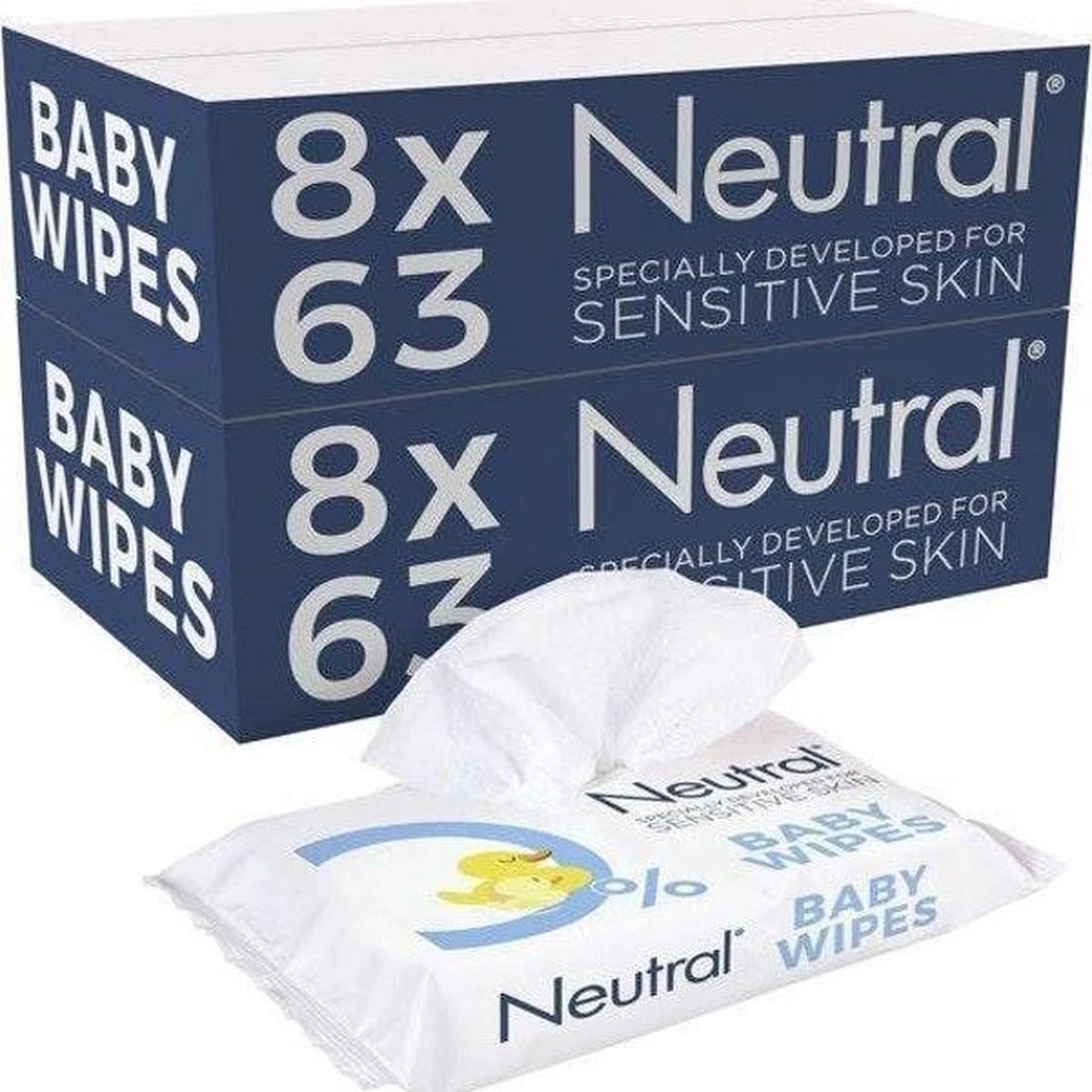 Neutral - Baby Billendoekjes - 16 X 63 Stuks - 0% Parfum 12 Neutral - Baby Billendoekjes - 16 X 63 Stuks - 0% Parfum - Afbeelding 10